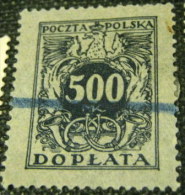 Poland 1923 Coat Of Arms & Post Horns 500m - Used - Segnatasse