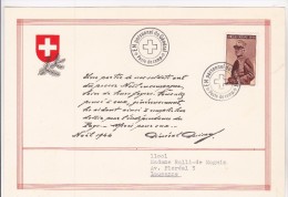 SUISSE  TIMBRE FRANCHISE MILITAIRE SUR CARTE - Vrijstelling Van Portkosten