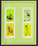 South Africa RSA - 1976 - Sports, Sport - Golf (Gary Player), Polo, Cricket , Lawn Bo- Souvenir Sheet / Miniature Sheet - Unused Stamps