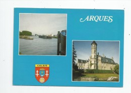 Cp , 62 , ARQUES , Blason   , Multi-vues , Voyagée 1986 , Ed : La Cigogne - Arques