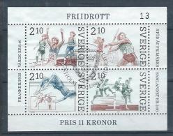 Bloc De Suède N° 14 Oblitéré émis En 1986 Thème Sport Athlétisme - Blocks & Kleinbögen