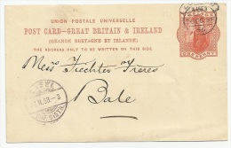 Britain 1898 Postcard - London To Bale (Basel) Switzerland - Storia Postale