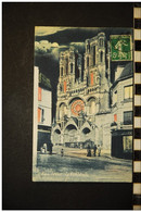 CP, 02, LAON La Nuit La Cathédrale Voyagé En 1909 - Laon