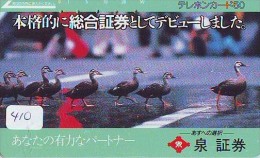 Télécarte Japon * OISEAU * CANARD * (410) MANDARIN * DUCK BIRD PHONECARD JAPAN * ENTE VOGEL * TELEFONKARTE * EEND - Gallinaceans & Pheasants