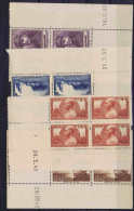 France: 1940 MNH/** Neuf **  Yv Nr 454 - 457 Bord De Feuille  Coin Date - 1940-1949