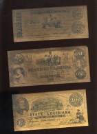 - LOT DE 6 FAC SIMILES DE BILLETS CONFEDERES . - Specimen