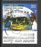 INDIA, 2015, Engineers India Limited-Civil Construction, Hat, Spanner, Petroleum, FINE USED, First Day Cancelled. - Gebruikt