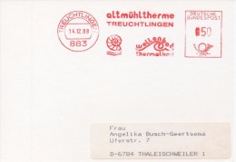 J0077 - BRD (1988) 883 Treuchtlingen: Altmühltherme Treuchtlingen; Wellenbad, Thermalbad - Fossilien