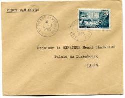 ST PIERRE ET MIQUELON LETTRE DEPART SAINT PIERRE ET MIQUELON 4-7-1955 POUR LA FRANCE - Storia Postale
