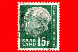 SARRE - SAAR - Usato - 1957 - Presidente T. Heuss - 15 - Gebruikt