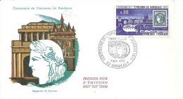 Enveloppe Premier Jour - 1970 - 33 - GIRONDE - BORDEAUX - Centenaire De L'émission - Sin Clasificación