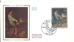 Enveloppe Premier Jour - ILE DE FRANCE - 75 - PARIS -1971 - J.F Millet - Le Vanneur - Unclassified