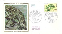 Enveloppe Premier Jour - ILE DE FRANCE - 75 - PARIS -1971 - ILE DE LA REUNION - Caméleon - Unclassified