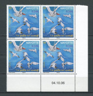 MAYOTTE 2006  N° 193 ** Bloc De 4 Coin Daté Neuf = MNH Superbe Oiseaux Birds Faune Fauna Animaux - Unused Stamps