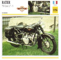 Delcampe - Ratier 750cm Cemec L7-5   - 1956   -  Fiche Technique Moto (Francaise) - Autres & Non Classés