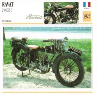 Delcampe - Ravat 250cm ESS6   - 1927   -  Fiche Technique Moto (Francaise) - Autres & Non Classés