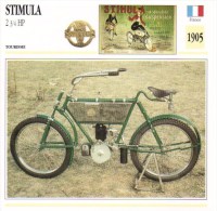 Delcampe - Stimula 2.75hp   - 1905   -  Fiche Technique Moto (Francaise) - Autres & Non Classés