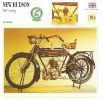 Delcampe - New Hudson 500cm Touring   - 1914   -  Fiche Technique Moto (Grande-Bretagne) - Autres & Non Classés