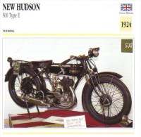 Delcampe - New Hudson 500cm Type E   - 1924   -  Fiche Technique Moto (Grande-Bretagne) - Autres & Non Classés