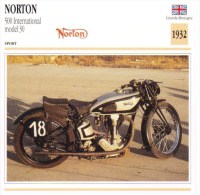Delcampe - Norton 500cm International Model 30   - 1932   -  Fiche Technique Moto (Grande-Bretagne) - Autres & Non Classés