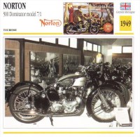 Delcampe - Norton 500cm Dominator Model 7/1   - 1949   -  Fiche Technique Moto (Grande-Bretagne) - Autres & Non Classés