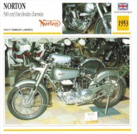 Delcampe - Norton 500cm Bicylindre (Armée)   - 1953   -  Fiche Technique Moto (Grande-Bretagne) - Autres & Non Classés