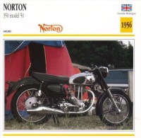 Delcampe - Norton 350cm Model 50   - 1956   -  Fiche Technique Moto (Grande-Bretagne) - Autres & Non Classés