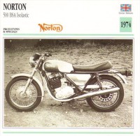 Delcampe - Norton 500cm BSA Isolastic Prototype   - 1974   -  Fiche Technique Moto (Grande-Bretagne) - Autres & Non Classés