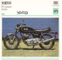 Delcampe - Norton 850cm Commando Interstate   - 1974   -  Fiche Technique Moto (Grande-Bretagne) - Autres & Non Classés