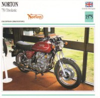 Delcampe - Norton 750cm Trisolastic Prototype   - 1975   -  Fiche Technique Moto (Grande-Bretagne) - Autres & Non Classés