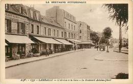 Delcampe - Depts Div -cotes D Armor -ref AA548- Lamballe -l Arrivee A La Gare -bld Antoine Jobert - Restaurant Hamon Jegou  - - Lamballe