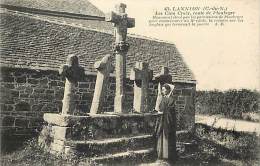 Delcampe - Depts Div -cotes D Armor -ref AA544- Lannion - Les Cinq Croix , Route De Ploubeyre - Carte Bon Etat - - Lannion