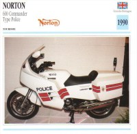 Delcampe - Norton 600cm Commander Type Police   - 1990   -  Fiche Technique Moto (Grande-Bretagne) - Autres & Non Classés