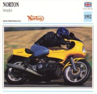 Delcampe - Norton Rotary Interplus   - 1992   -  Fiche Technique Moto (Grande-Bretagne) - Autres & Non Classés