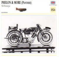 Delcampe - Phelon & More (Panther) 500cm Prototype   - 1924   -  Fiche Technique Moto (Grande-Bretagne) - Autres & Non Classés