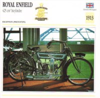 Delcampe - Royal Enfield 425cm Bicylindre Prototype  - 1913   -  Fiche Technique Moto (Grande-Bretagne) - Autres & Non Classés