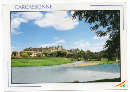 Delcampe - CARCASSONNE--1997--Vue Générale De La Cité Fortifiée Et Le Vieux Pont Qui Enjambe L'Aude,cpm éd Compa Carterie - Carcassonne