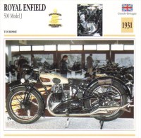 Delcampe - Royal Enfield 500cm Model J  - 1931   -  Fiche Technique Moto (Grande-Bretagne) - Autres & Non Classés