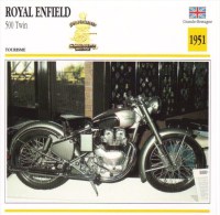 Delcampe - Royal Enfield 500cm Twin  - 1951   -  Fiche Technique Moto (Grande-Bretagne) - Autres & Non Classés