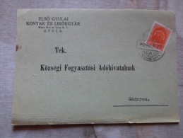 Hungary - ELSÖ GYULAI KONYAK ÉS LIKÖRGYÁR - Gyula  -Gádoros  1942      D129878 - Briefe U. Dokumente