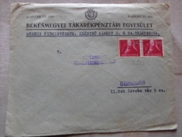 Hungary  Cover - Békés M. Takarékpénztári  Egyesület -  BÉKÉS  - 1940's     D129893 - Lettres & Documents