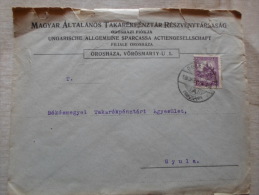 Hungary  Cover -M. Általános Takarékpénztár RT   Orosháza   - 1930   D129897 - Cartas & Documentos