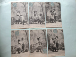 - CPA - Lot De 6 Cartes Postales - Série - Couple - Amoureux - Costume - Enfants - La Mascotte - - Collections, Lots & Séries