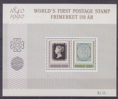 Norway 1990 World First Postage Stamp M/s ** Mnh (20997) - Blokken & Velletjes