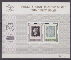 Norway 1990 World First Postage Stamp M/s ** Mnh (20997) - Blocs-feuillets