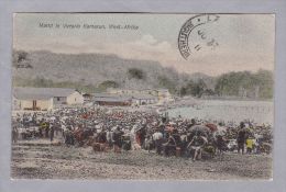 Delcampe - AK Afrika Kamerun Limba Markt In Victoria 1911-06-27 (Lome) Deutsche Seepost "XXX9" - Kamerun