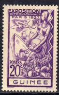 Guinée Française N° 119  X Exposition Internationale De Paris 1937 : 20 C. Violet Trace De  Charnière Sinon TB - Neufs