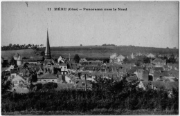 Delcampe - Meru Oise Panorama Nord Très Détaillé 1917 état Superbe - Meru
