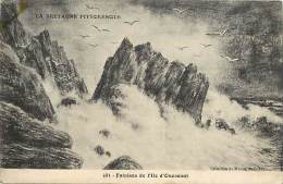 Delcampe - Depts Div -finistere -ref AA360- Dessin Illustrateur - Falaises De L Ile D Ouessant - Carte Bon Etat   - - Ouessant