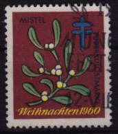 Mistletoe (Viscum Album)  - Herbal FLOWER - Tuberculosis TBC - Germany Charity Stamp / Cinderella / Label - Used - Plantes Médicinales